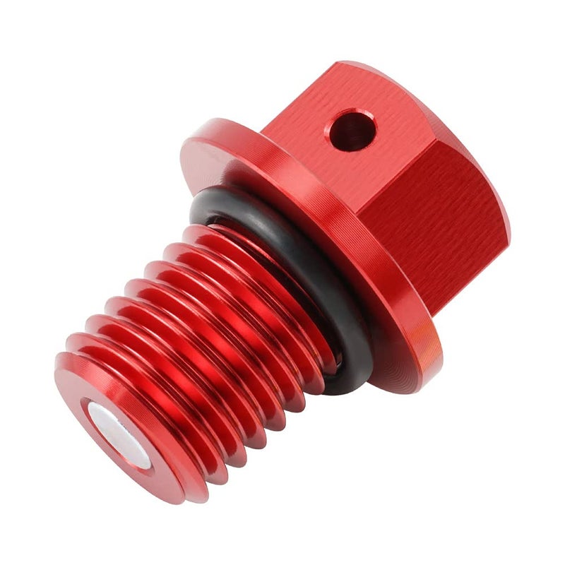 NICECNC Red M12 x 1.5 Magnetic Oil Drain Plug Bolt Dirt/Street Bike Compatible with Honda XR650L 1993-2021, CR125 CR250 CR480 CR500 CR125R CR250R, CBR400R 500R 600RR CBR1000RR,See Fitment - Image 4